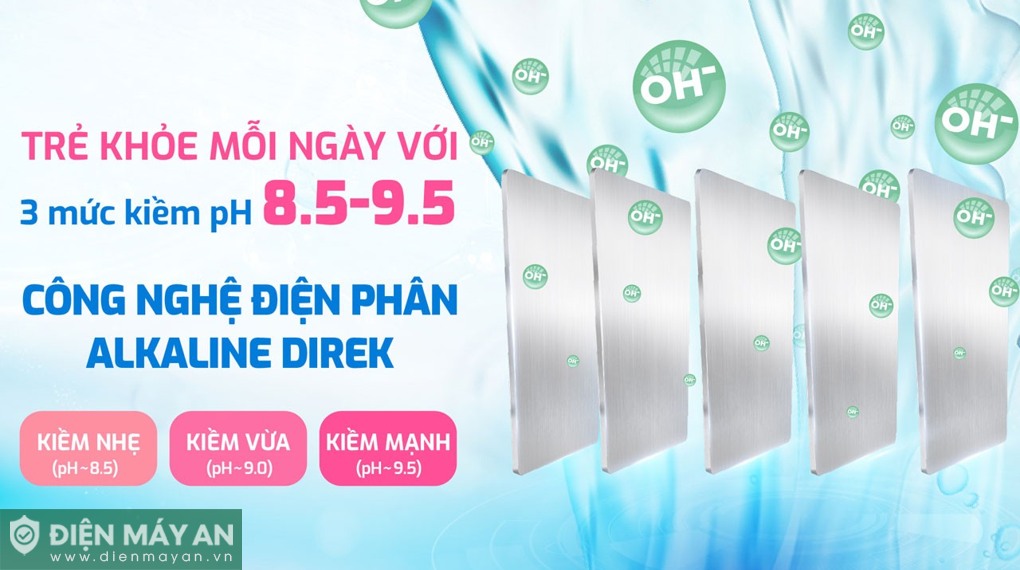 Máy lọc nước RO nóng nguội lạnh Hydro-ion kiềm Karofi KAE-S88 PROMAX 13 lõi